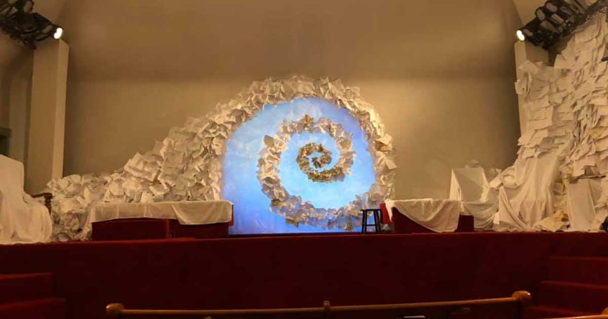 Stephanie Mayer-Staley’s set design inside the West Homestead United Methodist Church.