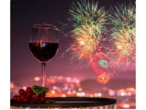 wine and fireworks