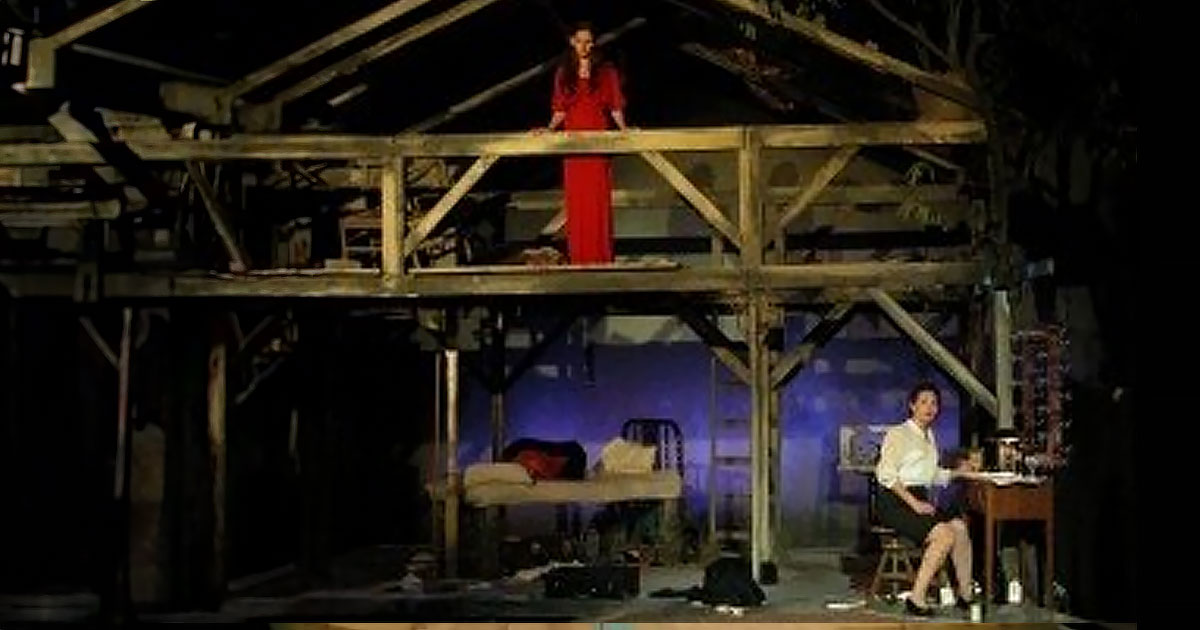 Actors in barn